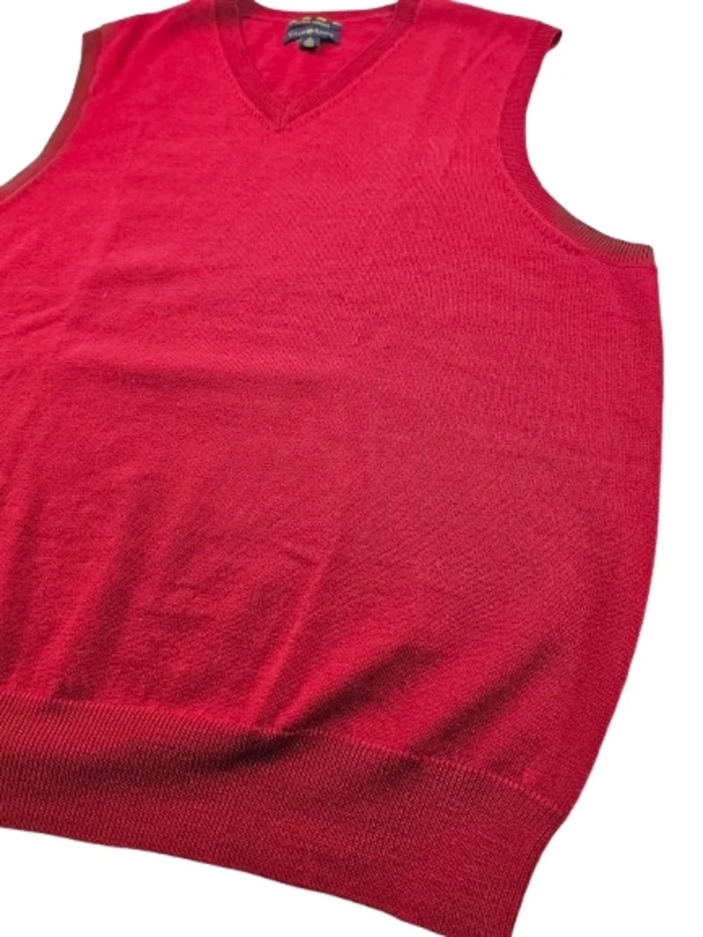 Club Room Sweater Vest 100% Estate Merino Wool Men's Medium Red‎ Soft Luxury